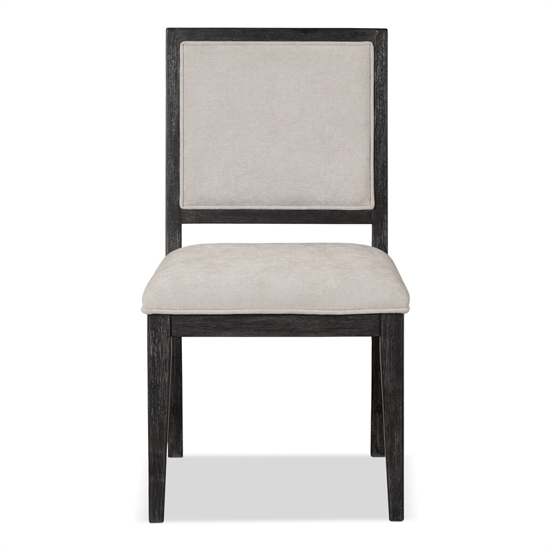 Bowery Hill Solid Wood Side Chairs in Weathered Black (Set of 2)