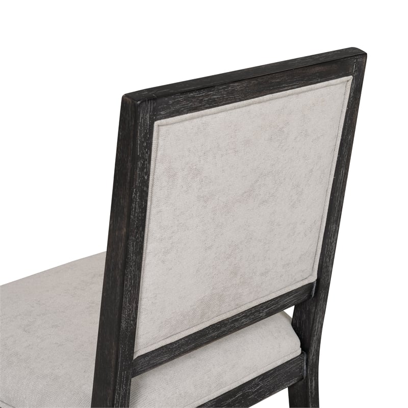 Bowery Hill Solid Wood Side Chairs in Weathered Black (Set of 2)