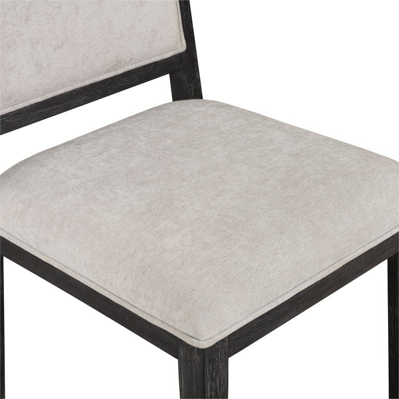 Bowery Hill Solid Wood Side Chairs in Weathered Black (Set of 2)