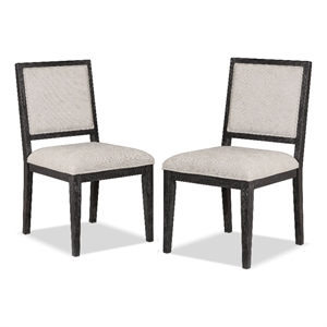 Bowery Hill Solid Wood Side Chairs in Weathered Black (Set of 2)