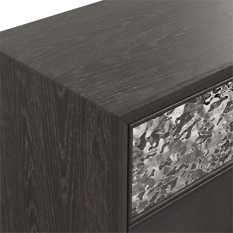 Bowery Hill Solid Wood 2-Piece Dresser with Mirror in Espresso Finish