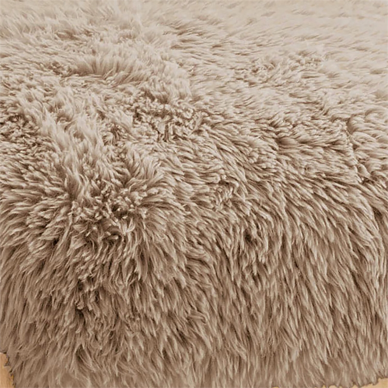 Bowery Hill Fur-Like Fabric Accent Chair in Light Brown