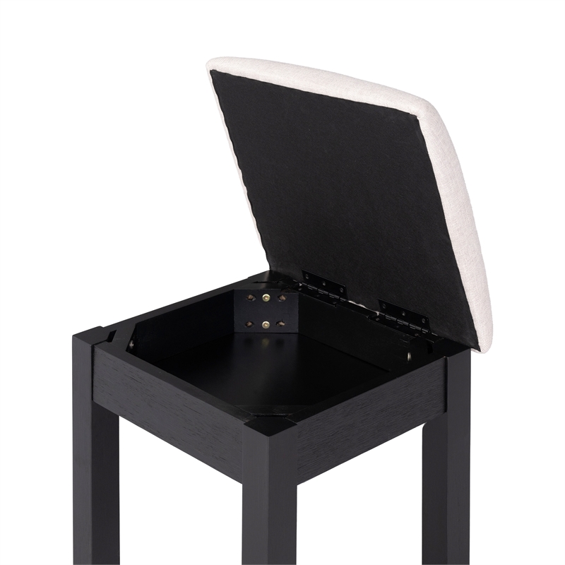 Bowery Hill 2-Piece Modern Wooden Vanity Set with Stool in Black