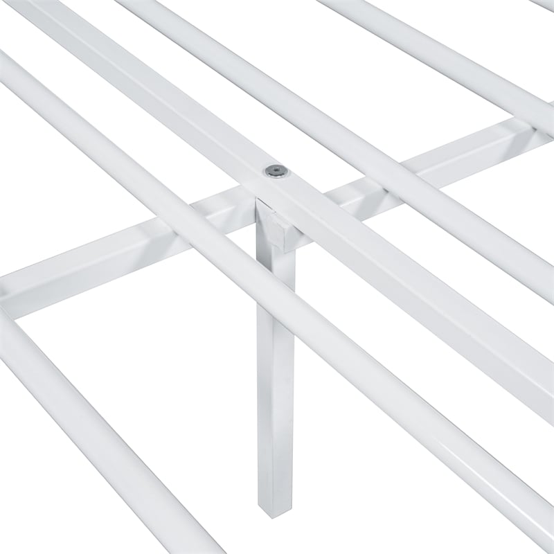 Bowery Hill Metal Full Platform Bed Frame in White