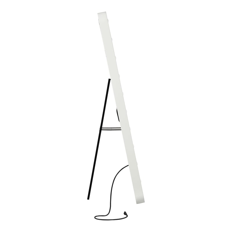 Bowery Hill Metal Bluetooth LED Standing Mirror in White