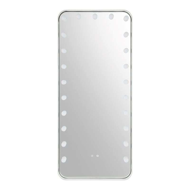 Bowery Hill Metal Bluetooth LED Standing Mirror in White