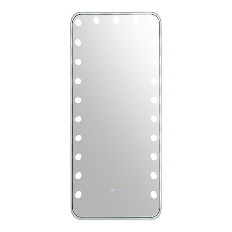 Bowery Hill Metal Bluetooth LED Standing Mirror in White