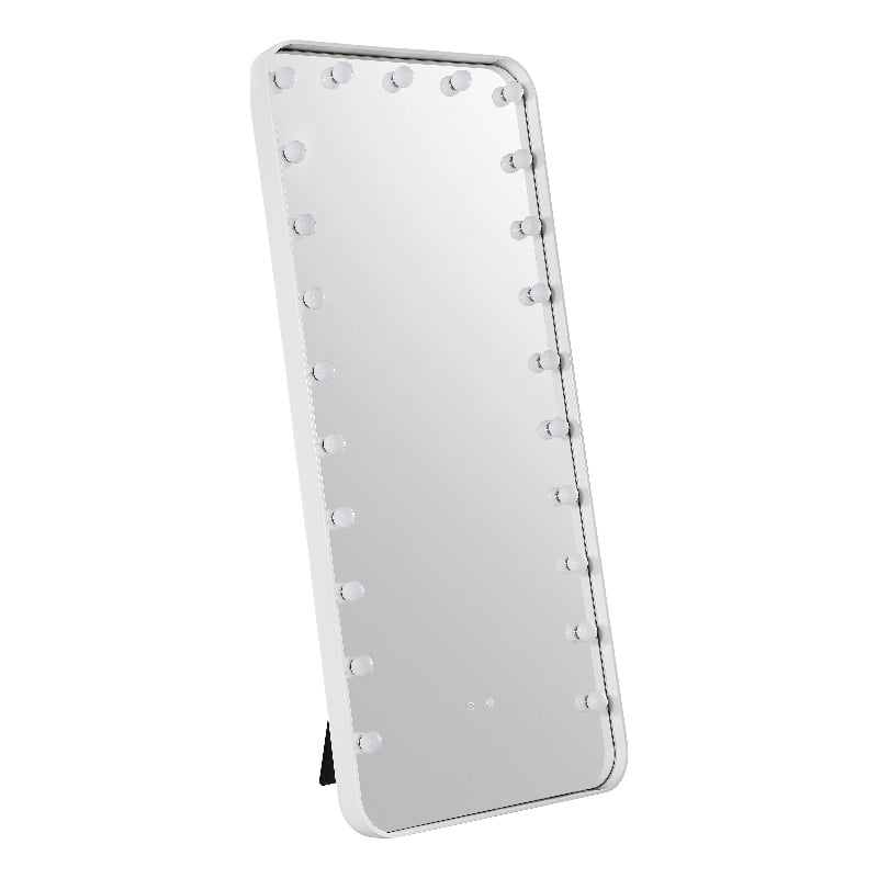 Bowery Hill Metal Bluetooth LED Standing Mirror in White