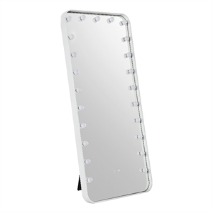 Bowery Hill Metal Bluetooth LED Standing Mirror in White