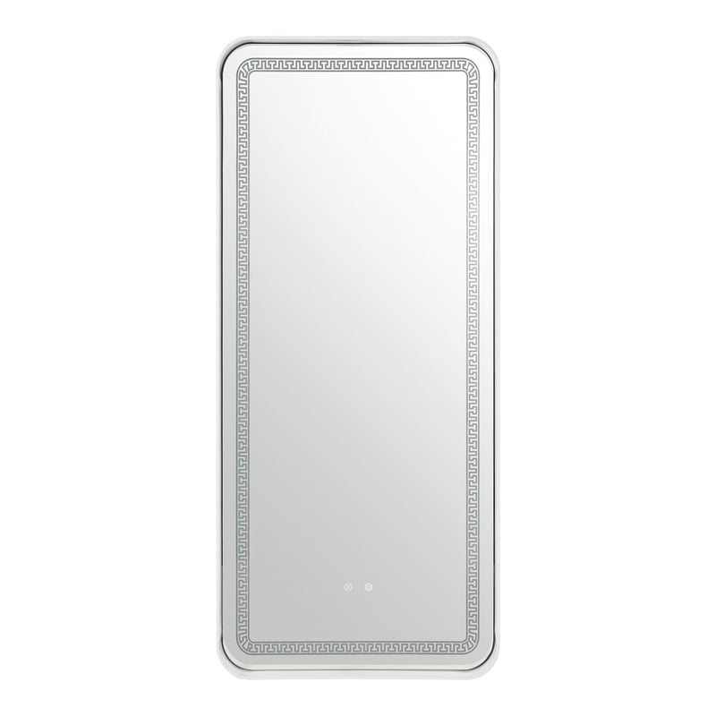 Bowery Hill Metal Bluetooth LED Lights Standing Mirror in White