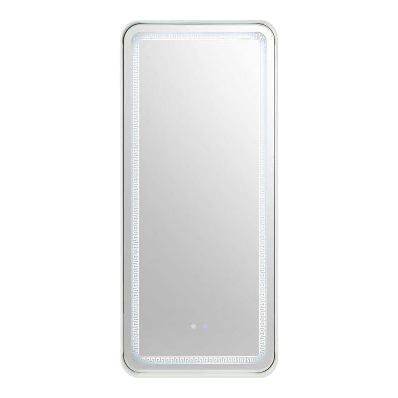 Bowery Hill Metal Bluetooth LED Lights Standing Mirror in White