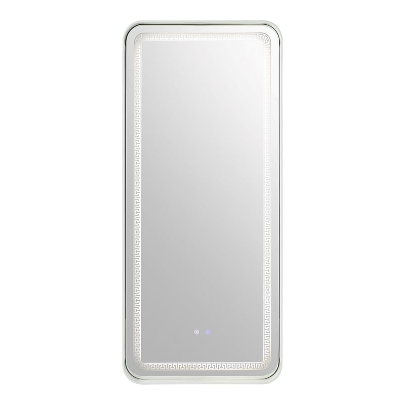 Bowery Hill Metal Bluetooth LED Lights Standing Mirror in White