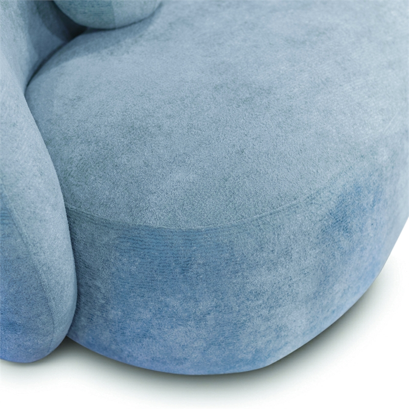 Bowery Hill Chenille Sculpted Silhouette Sofa in Denim Blue