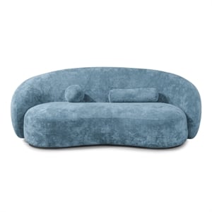Bowery Hill Chenille Sculpted Silhouette Sofa in Denim Blue