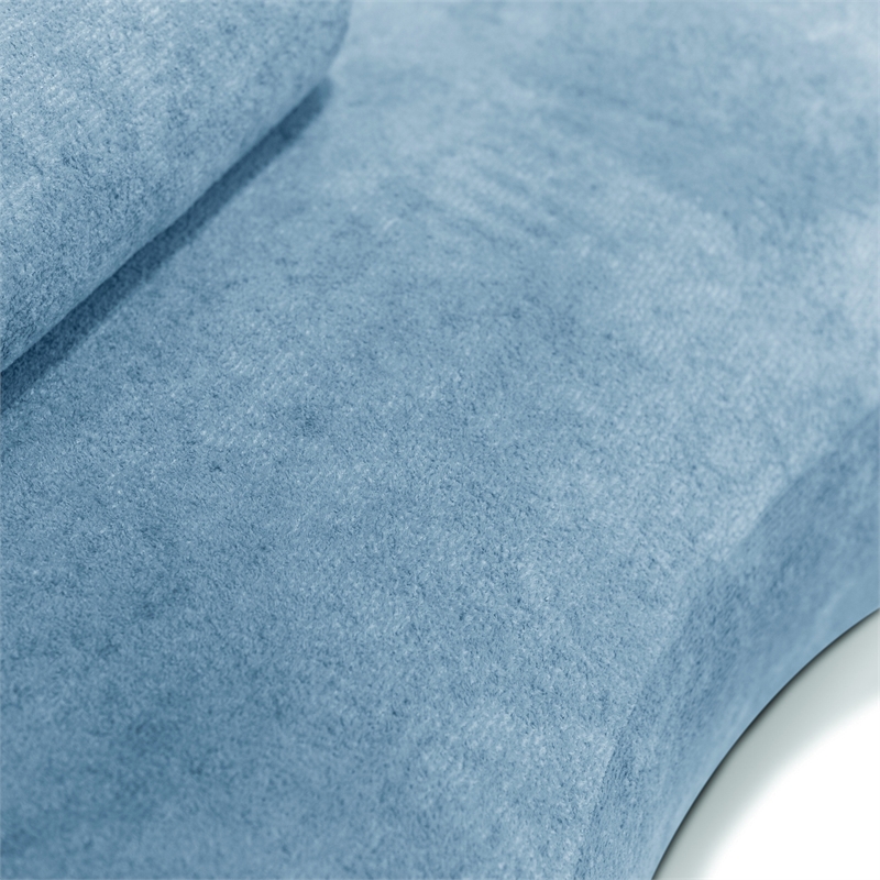Bowery Hill Chenille Sculpted Silhouette Sofa in Denim Blue