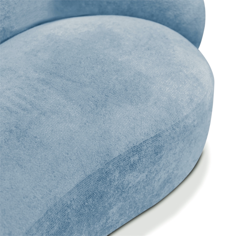 Bowery Hill Chenille Sculpted Silhouette Sofa in Denim Blue