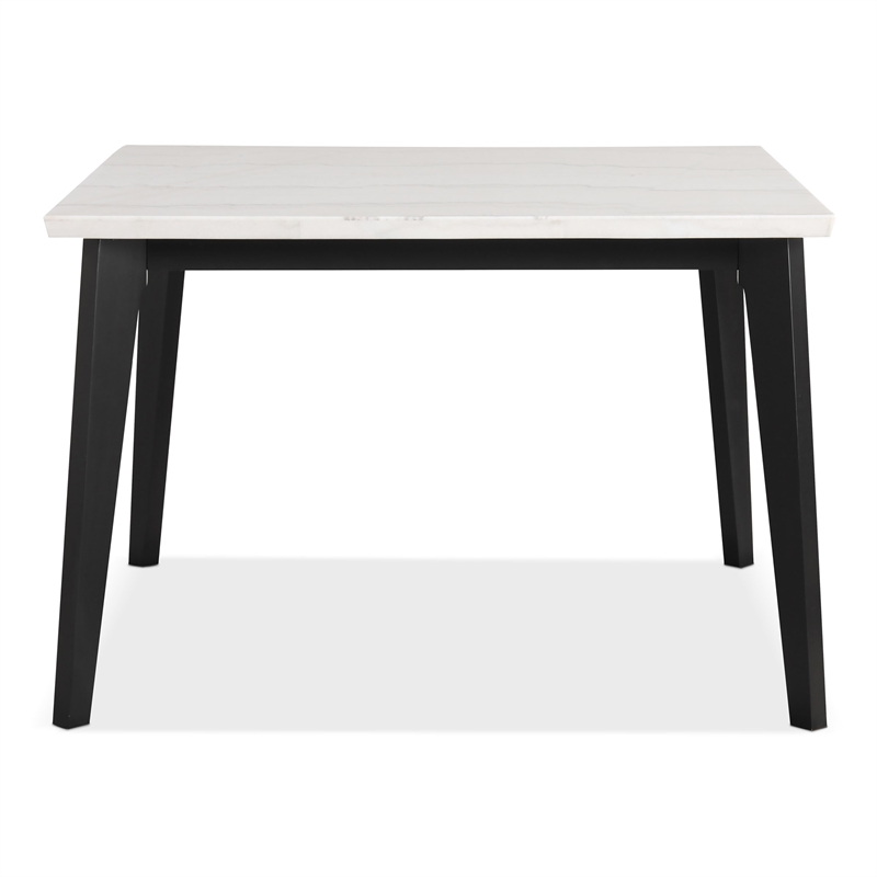 Bowery Hill Square Marble Top Dining Table in Black