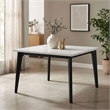 Bowery Hill Square Marble Top Dining Table in Black