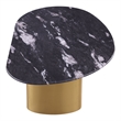 Bowery Hill Stone Top Oval Coffee Table in Stainless Steel and Multi-Color