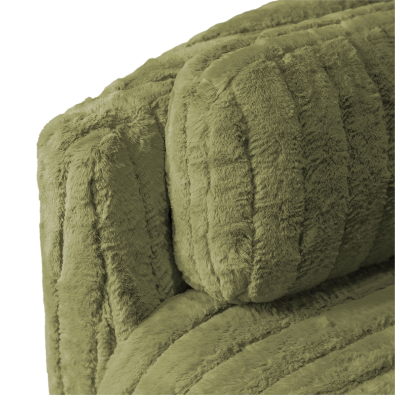 Bowery Hill Fabric Power Recliner Glider with Swivel Function in Olive Green