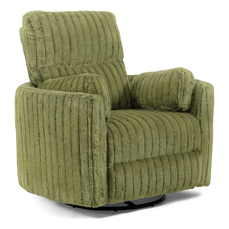 Bowery Hill Fabric Power Recliner Glider with Swivel Function in Olive Green