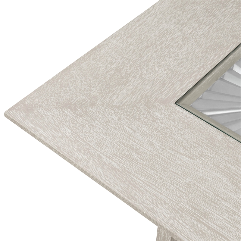 Bowery Hill Solid Wood Extendable Dining Table in Light Gray
