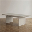 Bowery Hill Solid Wood Extendable Dining Table in Light Gray