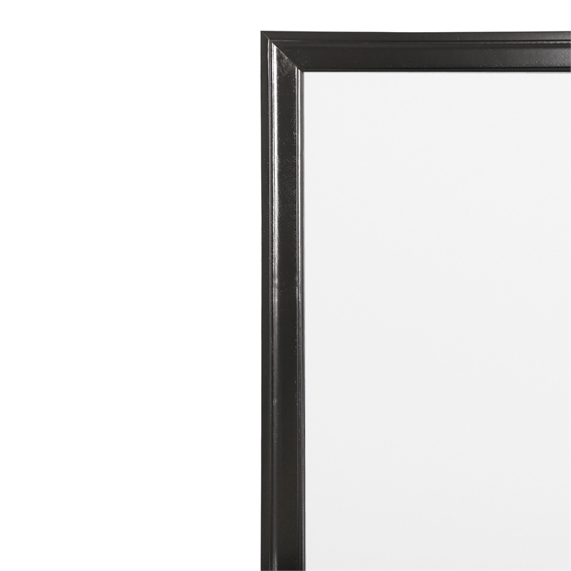 Bowery Hill 6-Drawer Transitional Wood Dresser with Mirror in Black