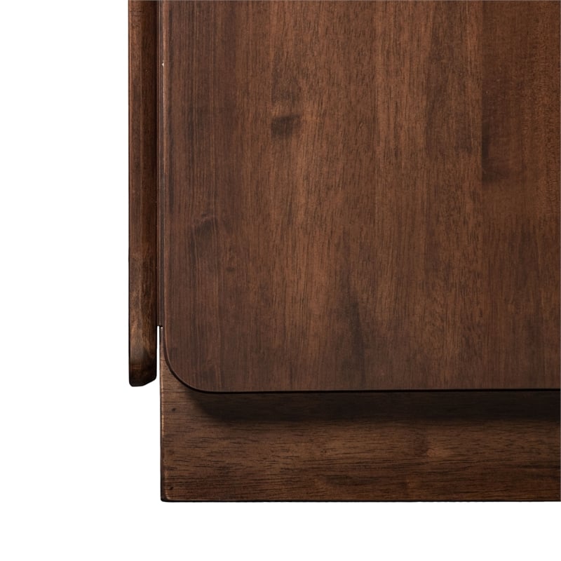 Bowery Hill Solid Wood Mid-Century Modern Storage Server in Rich Walnut