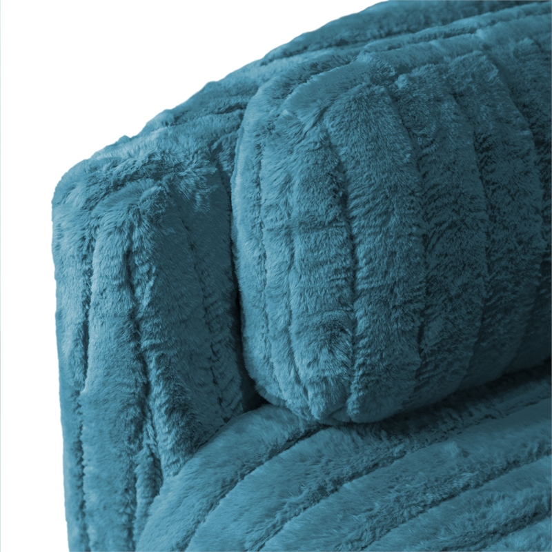 Bowery Hill Fabric Power Recliner Glider with Swivel in Dark Teal Green