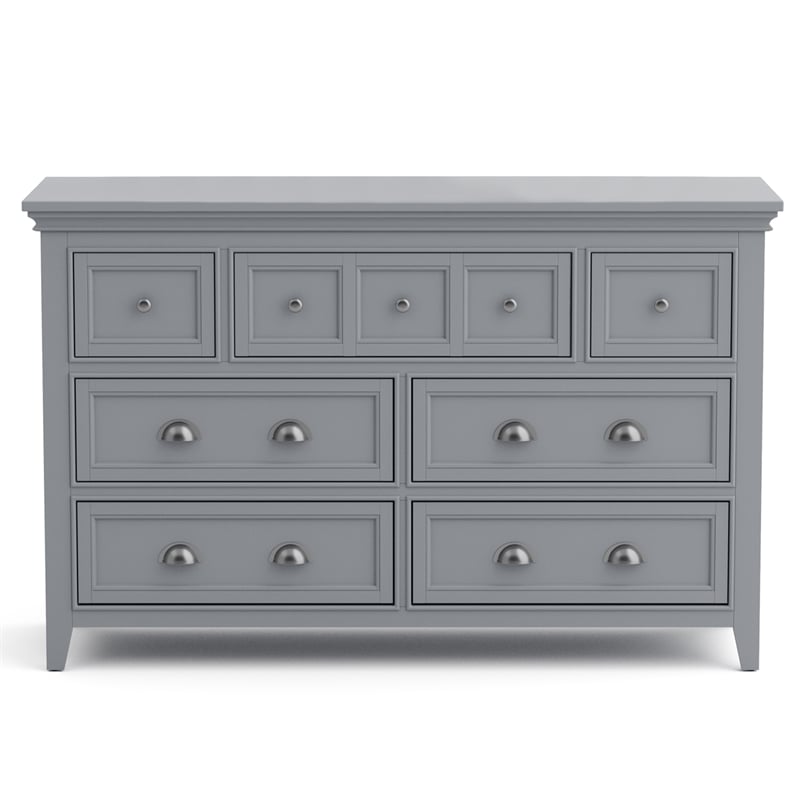 Bowery Hill Transitional Gray Wood 7-Drawer Dresser with Care Kit