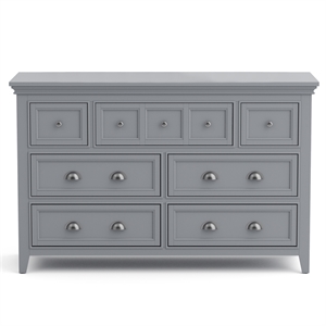 Bowery Hill Transitional Gray Wood 7-Drawer Dresser with Care Kit