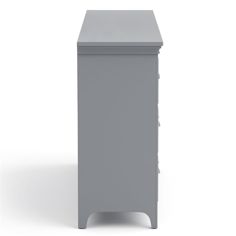 Bowery Hill Transitional Gray Wood 7-Drawer Dresser with Care Kit