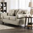 Bowery Hill 2-Piece Cream Fabric Transitional Sofa Set