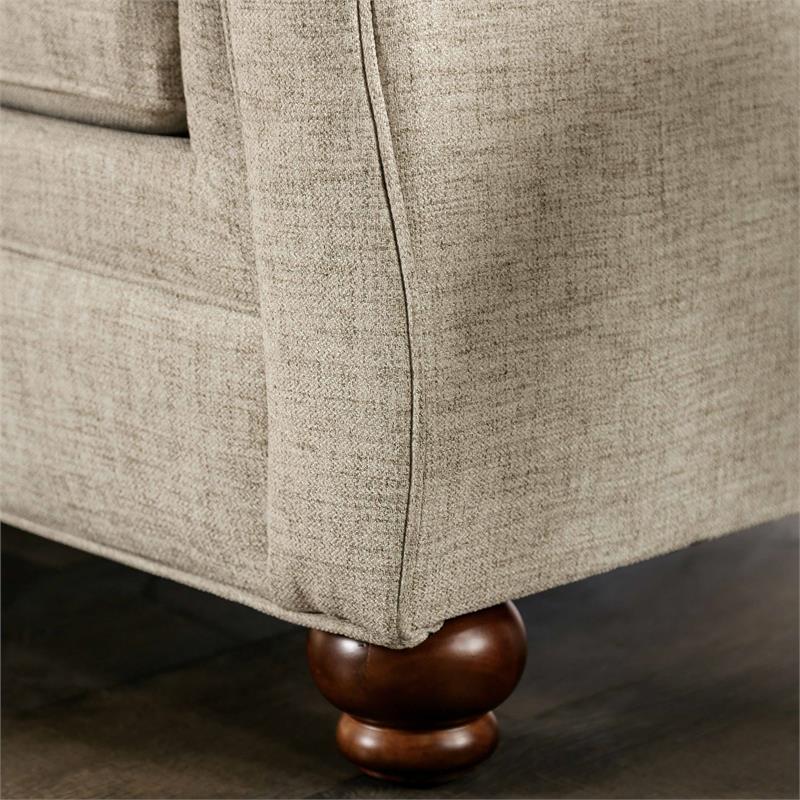 Bowery Hill 2-Piece Cream Fabric Transitional Sofa Set