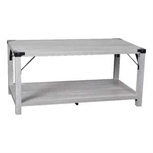 Bowery Hill 2-Tier Engineered Wood Coffee Table in Aspen Gray