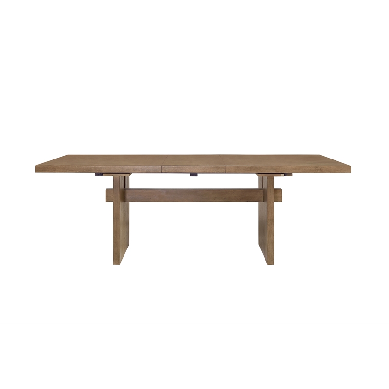 Bowery Hill Rectangular Wood Dining Table in Brown with Mortise Base