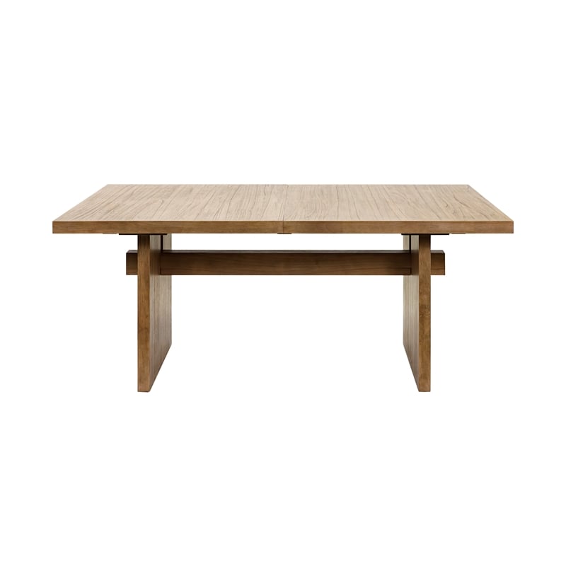 Bowery Hill Rectangular Wood Dining Table in Brown with Mortise Base