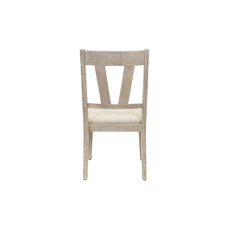Bowery Hill Set of 2 Modern Farmhouse Dining Chairs in Light Brown