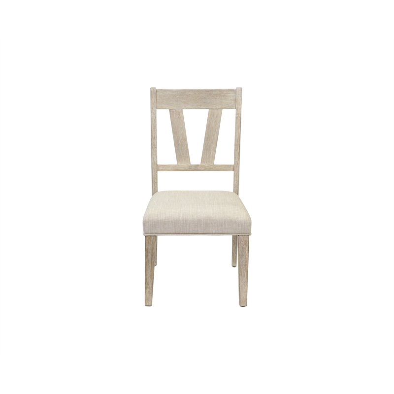 Bowery Hill Set of 2 Modern Farmhouse Dining Chairs in Light Brown