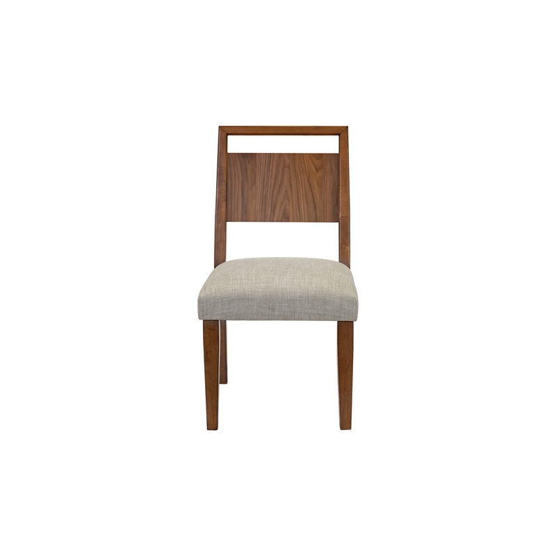 Bowery Hill Set of 2 Mid-Century Dining Chairs in Walnut Finish & Wood