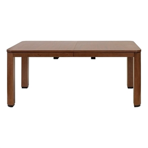 Bowery Hill Mid-Century Dining Table with Extension Leaf Brown 72-90 in