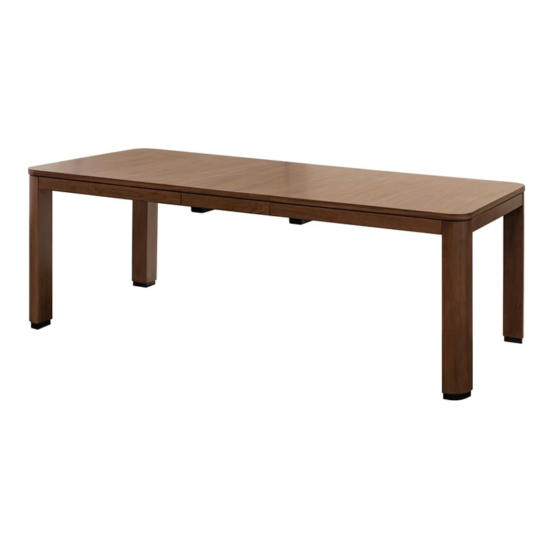 Bowery Hill Mid-Century Modern Dining Table with 6 Chairs Brown Wood