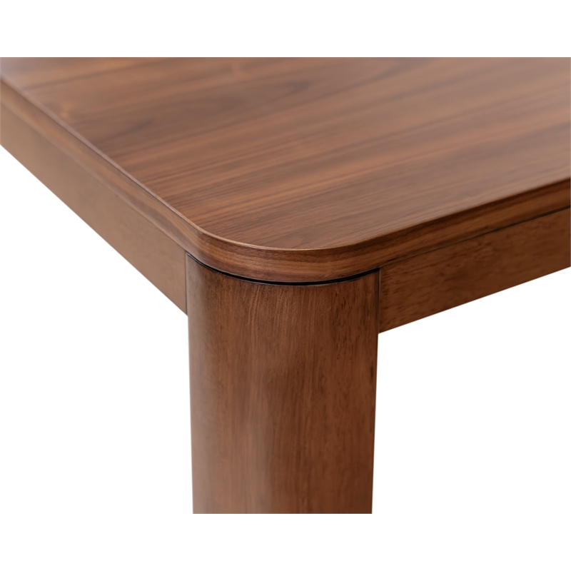 Bowery Hill Mid-Century Modern Dining Table with 6 Chairs Brown Wood