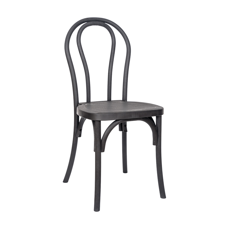 Bowery Hill Indoor/Outdoor Resin Thonet Style Chair in Black
