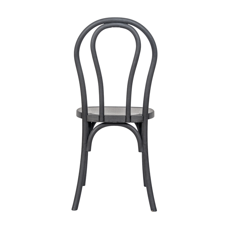 Bowery Hill Indoor/Outdoor Resin Thonet Style Chair in Black