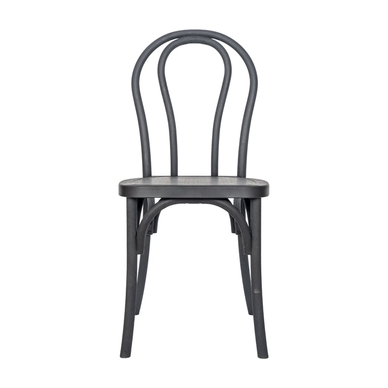 Bowery Hill Indoor/Outdoor Resin Thonet Style Chair in Black