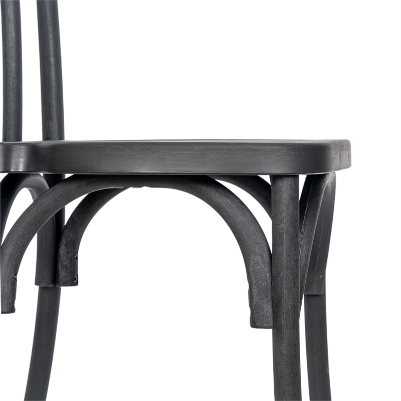 Bowery Hill Indoor/Outdoor Resin Thonet Style Chair in Black