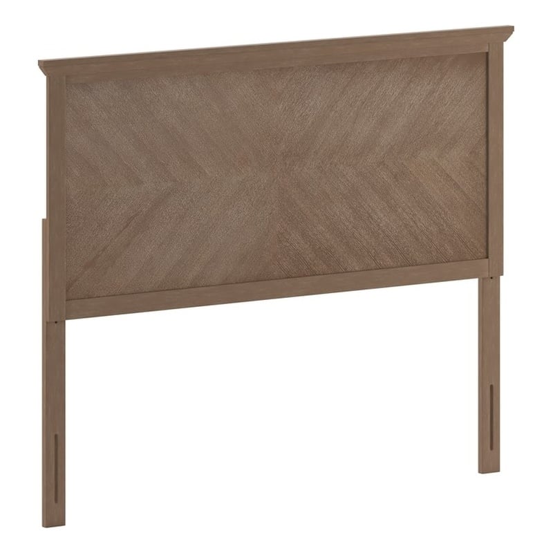 Bowery Hill Full Size Herringbone Wooden Headboard in Light Brown