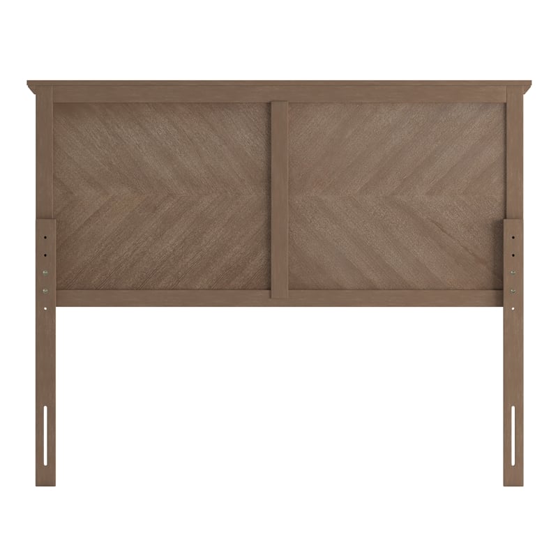 Bowery Hill Full Size Herringbone Wooden Headboard in Light Brown